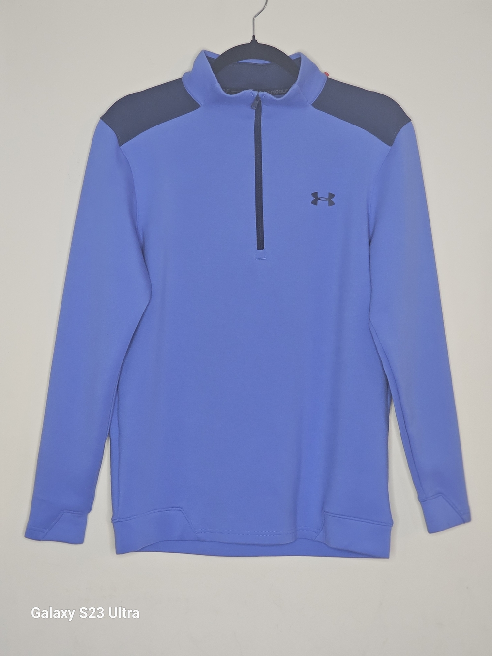 Under Armour Golf Blue Long-Sleeve Quarter-Zip Performance Pullover S Men